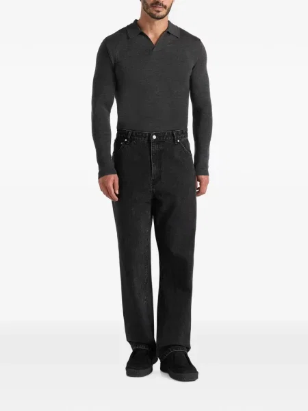 Μάλλινο μακρύς polo Manière De Voir γκρι