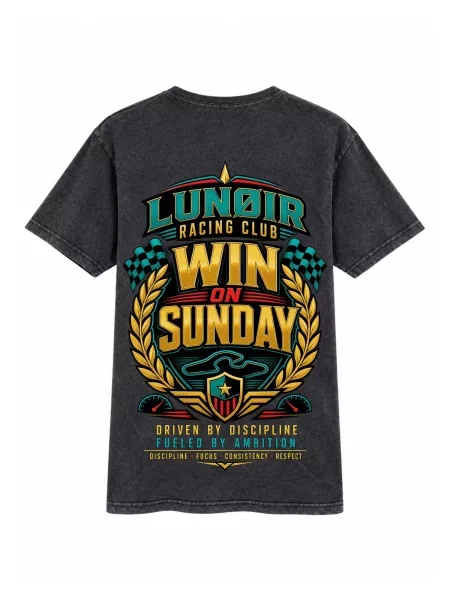 LUNØIR Studio Majica Win on Sunday' crna