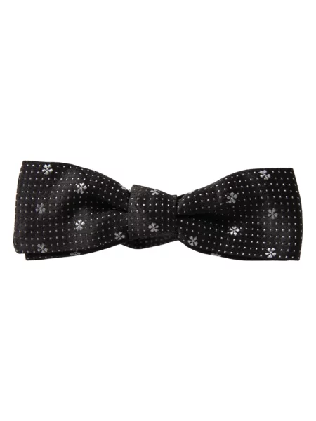 Krawat Dolce And Gabbana klasyczny w kwiatki szary