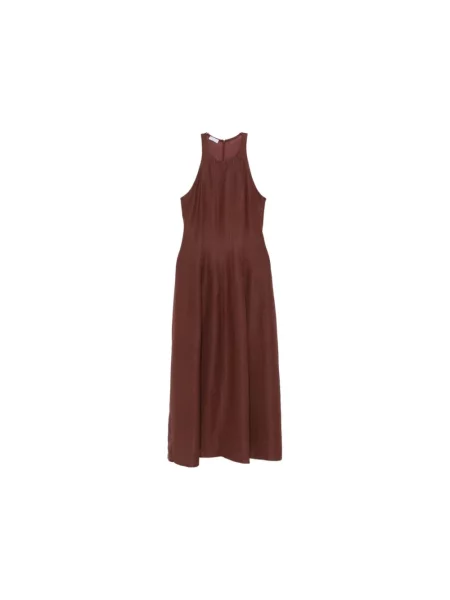 Sukienka maxi Brunello Cucinelli bez rękawów brązowa