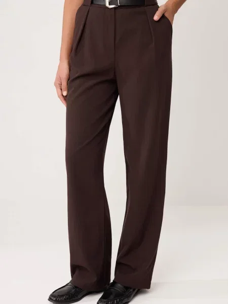 Trendyol Pantaloni cutați închis maro