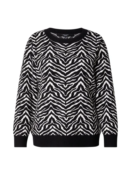 Vero Moda Curve Pulover VMCARIA črna bela