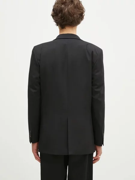 Aries marynarka z domieszką wełny Single Breasted Tailored Jacket czarna
