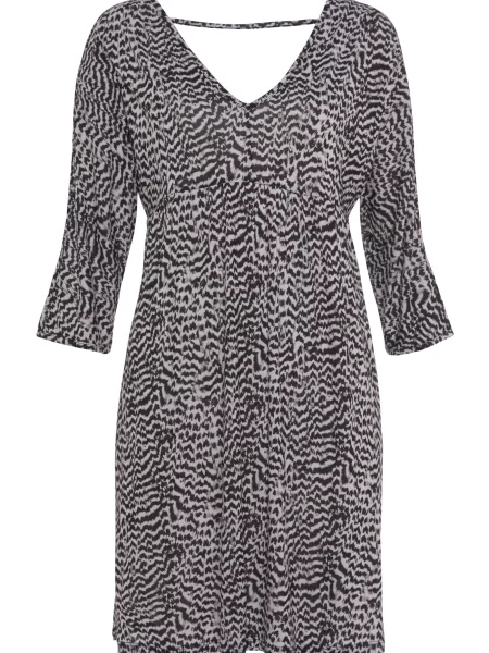 VIVANCE Obleka temno siva / črna bela