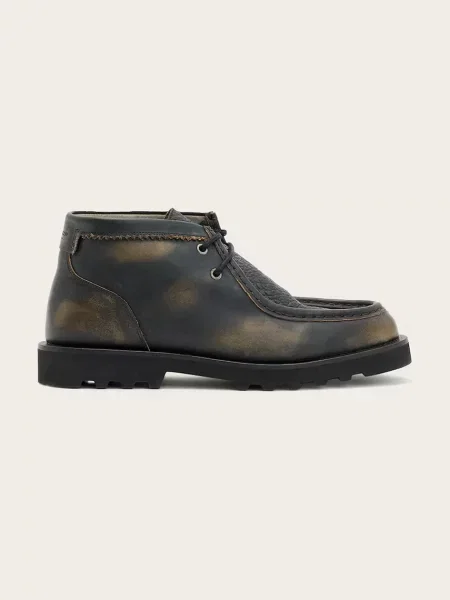 Кожени половинки обувки AllSaints SKIFF BOOT мъжки черно