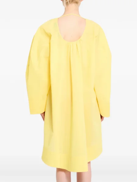 Rochie Jacquemus cu decolteu în V evazată de costum galben