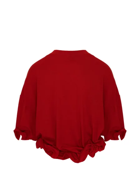 Tricou Seen Users cu volane roșu