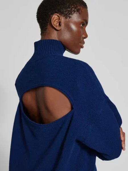 Sweter ze stójką Victoria Beckham granatowy