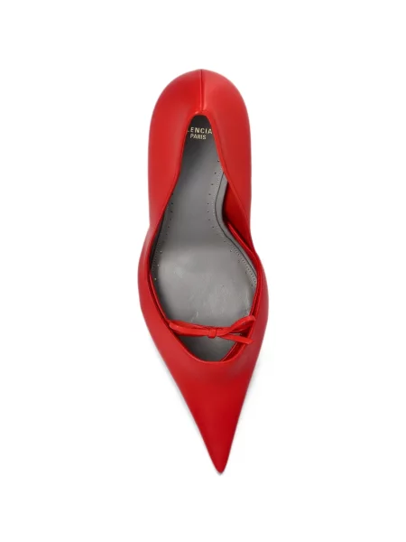 Pantofi cu toc Balenciaga cu funde roșu