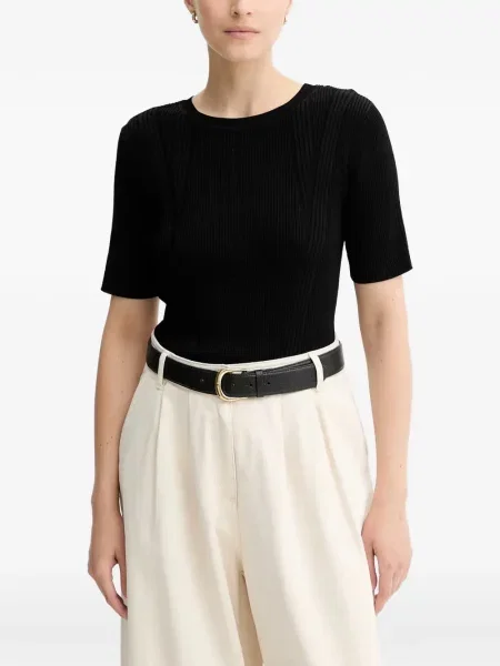 Top Sessun tricotate scurt negru