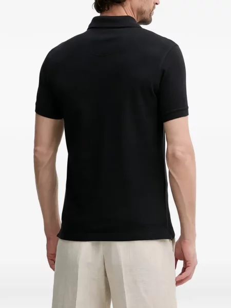 Tricou polo Barbour cu autograf negru