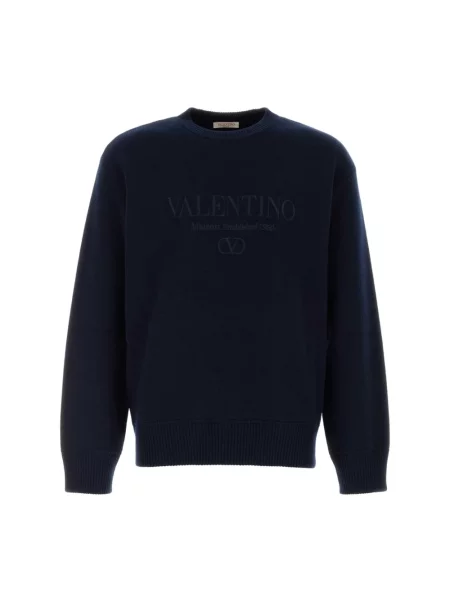 Lniana bluza Valentino Garavani niebieska