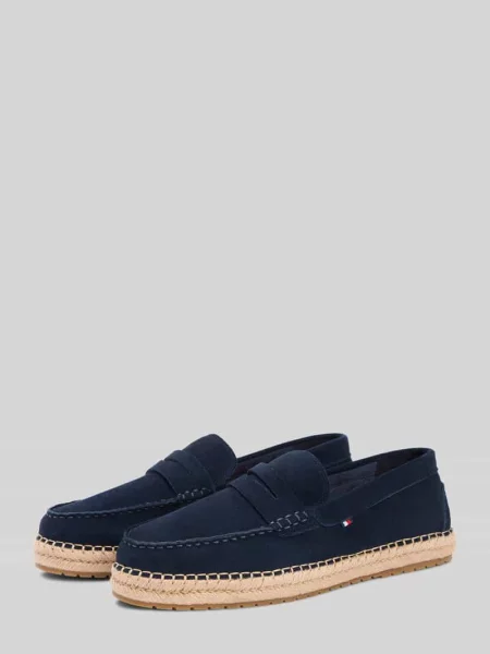 Loafersy z naturalnej skóry welurowej Tommy Hilfiger