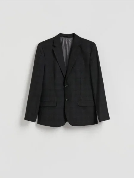 Reserved Blazer slim fit în carouri negru