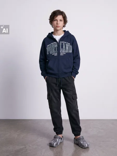 Sinsay Džíny cargo jogger černá