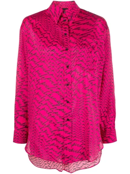 Dlouhá košile Pinko s potiskem růžová