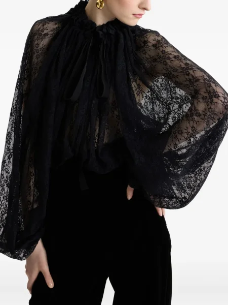 Top Patou s čipkom crna