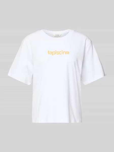 Krój regular fit t-shirt z czystej bawełny model MACY' Selected Femme biała