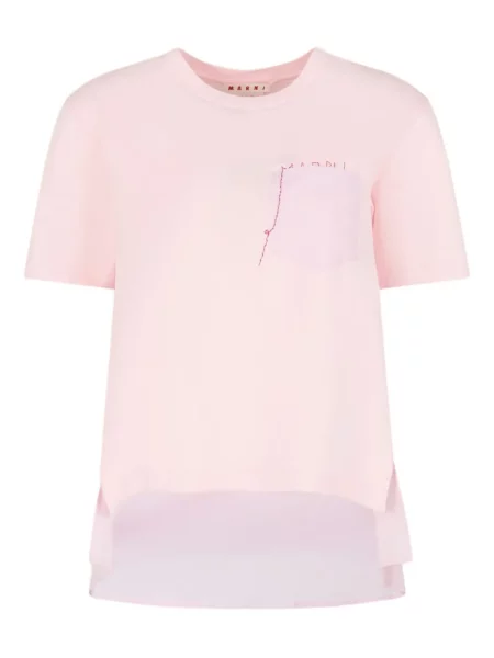 Tricou Marni cu broderie roz
