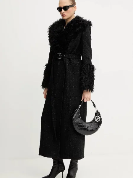 Пальто з домішкою вовни Versace Jeans Couture чорний