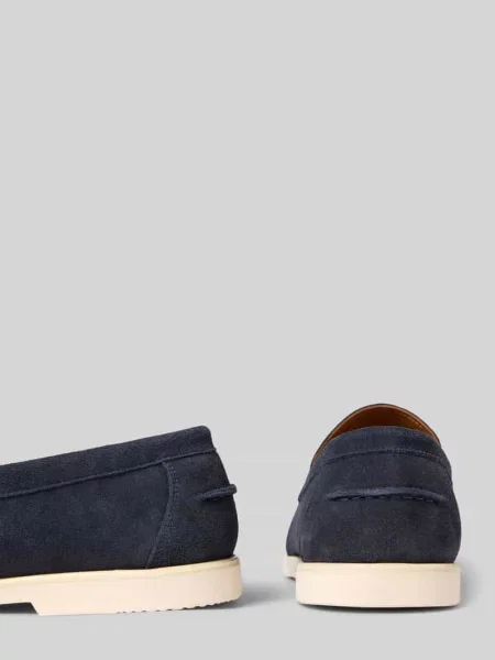 Loafersy z naturalnej skóry model OWEN' Selected Homme granatowe