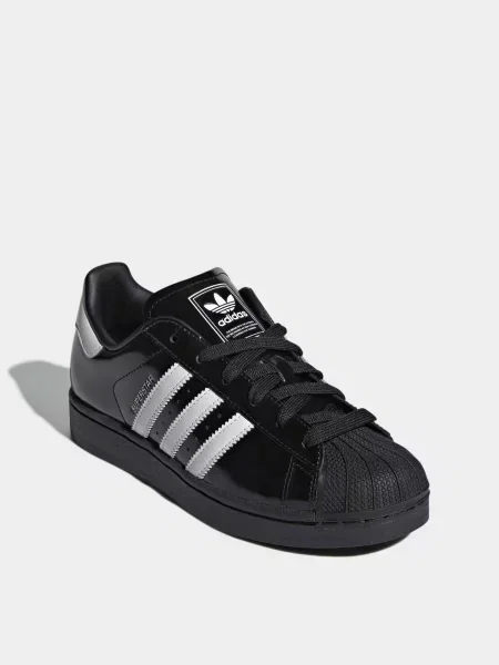 Кожаные кроссовки Adidas Superstar черные