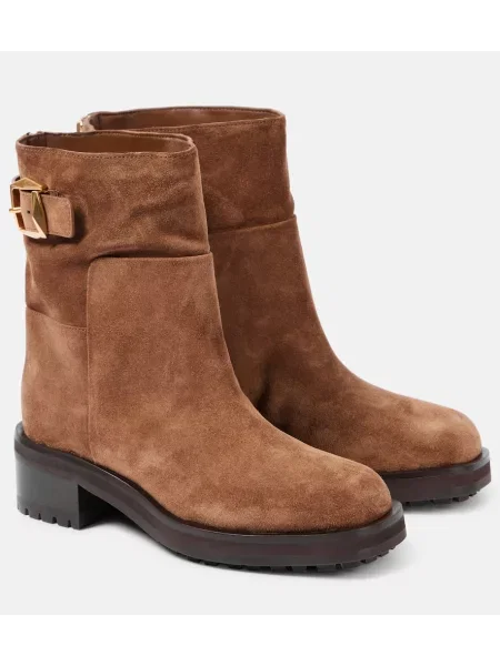 Cizme scurte Jimmy Choo din piele de căprioară maro