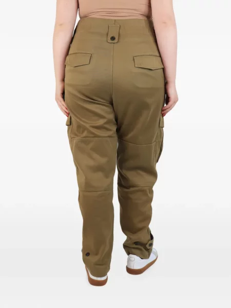 Pantaloni cargo Marant Etoile cu talie înaltă verde