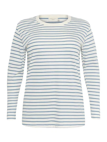 KAFFE CURVE Tričko KCWinni modrosivá biela