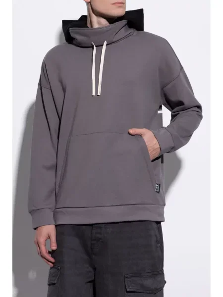 Hoodie Ea7 Emporio Armani με σχέδιο γκρι