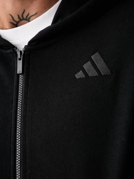 Суичър с качулка Adidas с качулка черно