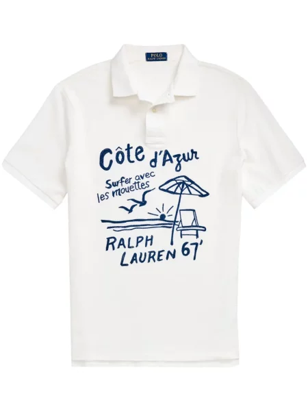 Αρκουδάκι polo Polo Ralph Lauren υφαίνω διαγωνίως με σχέδιο μπλε