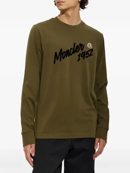 Lung tricou Moncler cu imagine verde