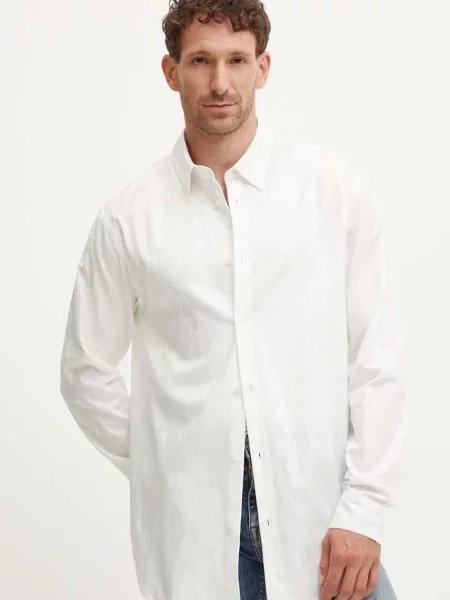 Košile Armani Exchange regular s klasickým límcem bílá