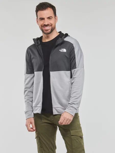 Hanorac din fleece The North Face din fleece gri