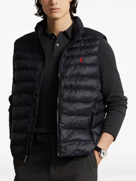 Tricou polo Polo Ralph Lauren cu glugă cu blană cu broderie roșu