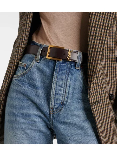 Curea Saint Laurent din piele maro