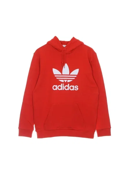 Sweter Adidas z kapturem czerwony