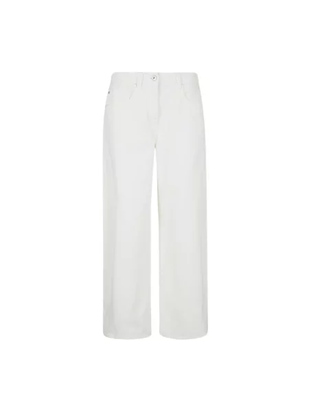 Jeansy Brunello Cucinelli z wysoką talią białe