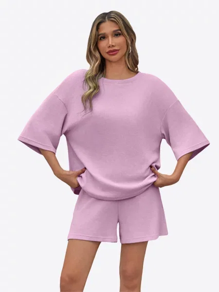 Imily Bela Costum cu pantaloni eozină roz