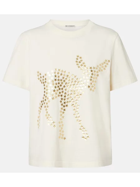 Tricou Jw Anderson din jerseu alb