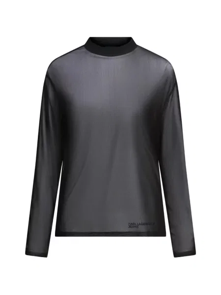Lung top Karl Lagerfeld Jeans plasă negru