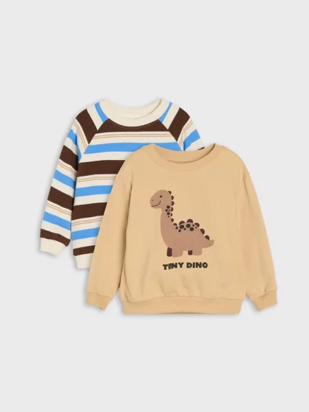 Sinsay crewneck mikiny s motivem dinosaura 2 pack vícebarevná
