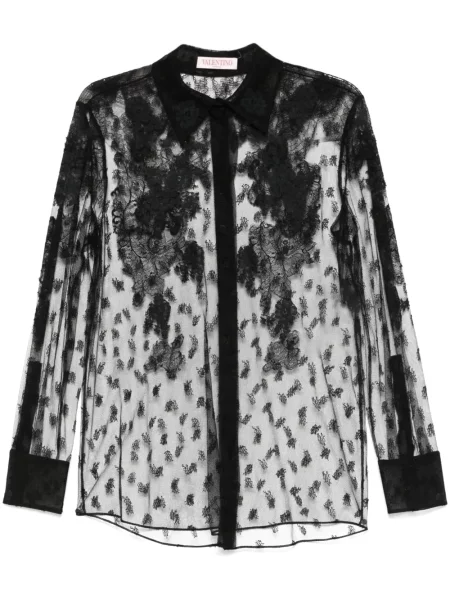 Krajková košile Valentino Garavani černá
