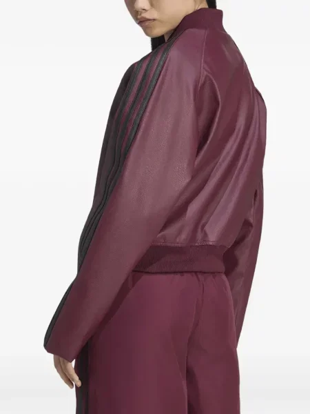 Geacă Adidas cu broderie cu dungi negru