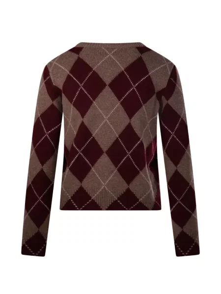 Pulover Beyou cu model argyle cu decolteu rotund