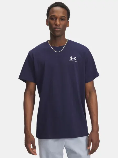 Tricou Under Armour cu autograf albastru