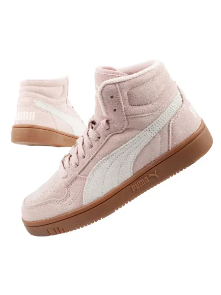 Buty sportowe Puma Reb-L Mid zimowe za kostkę różowe białe