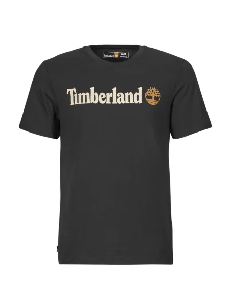 Krátke tričko Timberland s krátkymi rukávmi s autogramom čierna