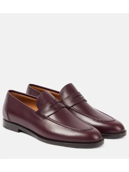 Pantofi loafer Loro Piana din piele bordo